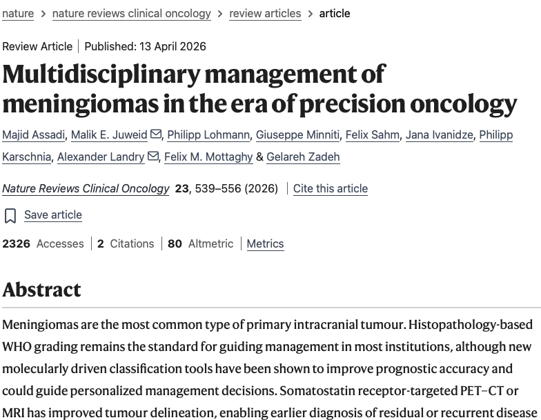 Review examines more personalized approaches to meningioma treatment