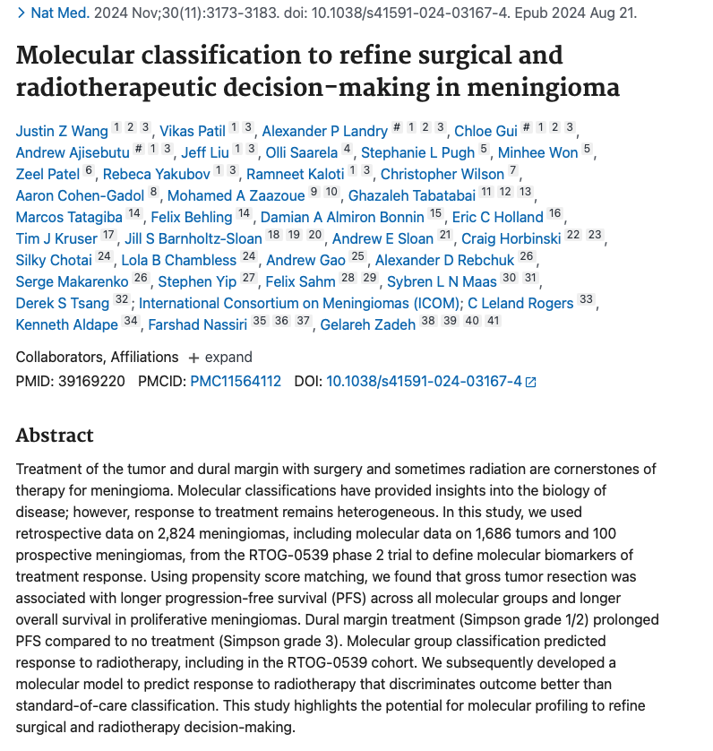 Scientific image associated with Molecular classification to refine surgical and radiotherapeutic decision-making in meningioma